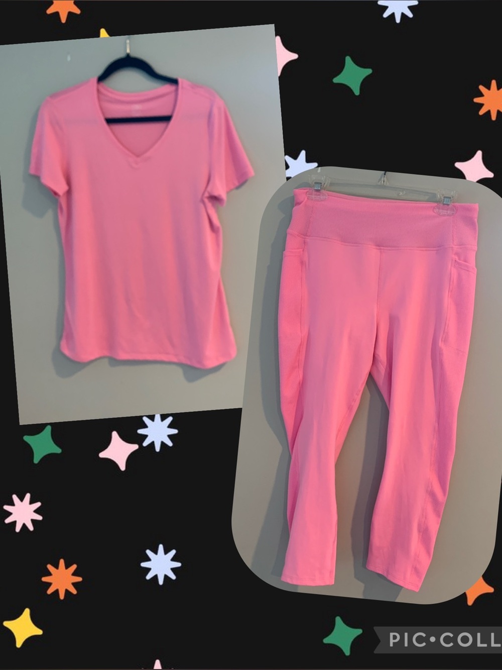 L pink two-piece athleisure set
